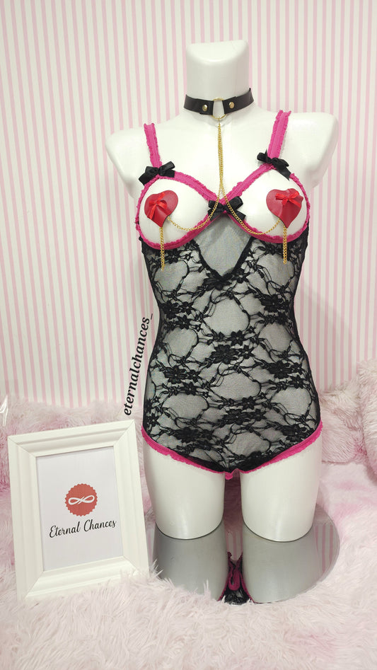 Déguisement Body + Accessoire Cache-tétons | Tailles SM + LXL