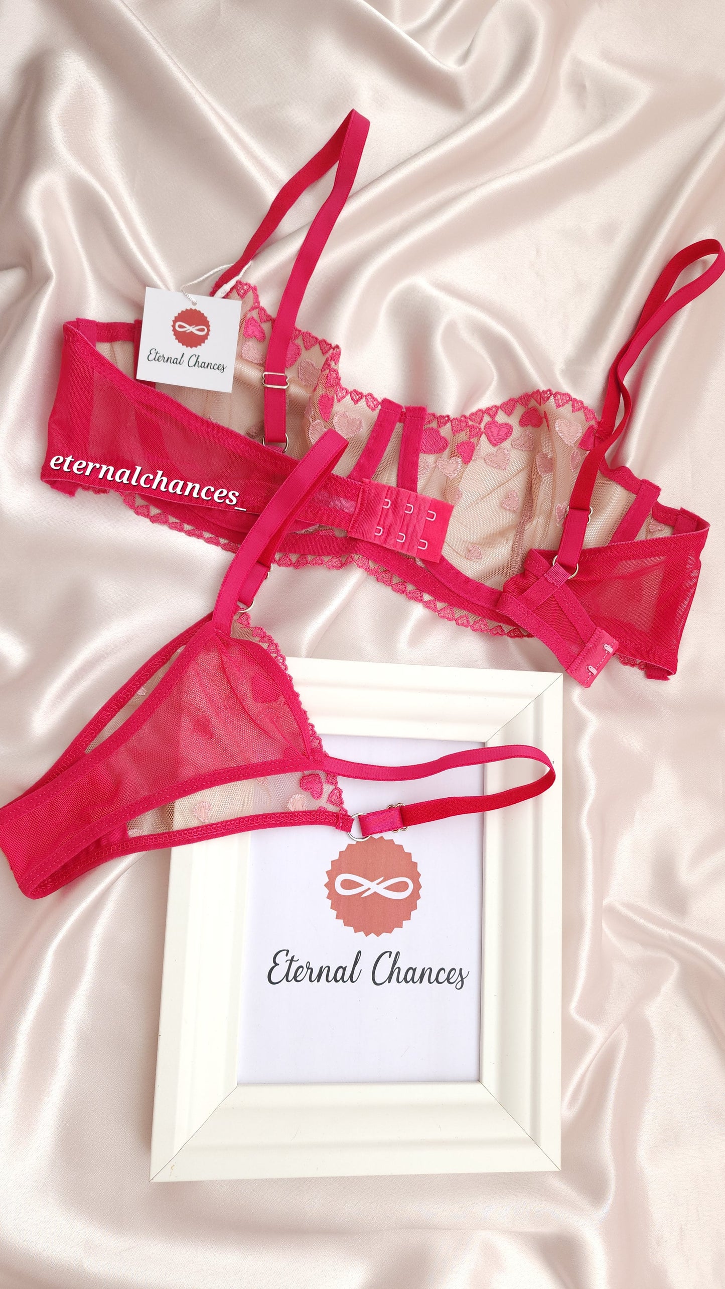 💕 Ensemble transparent brodé 4 tailles S.75B / M.80B / L.85B / XL.90B