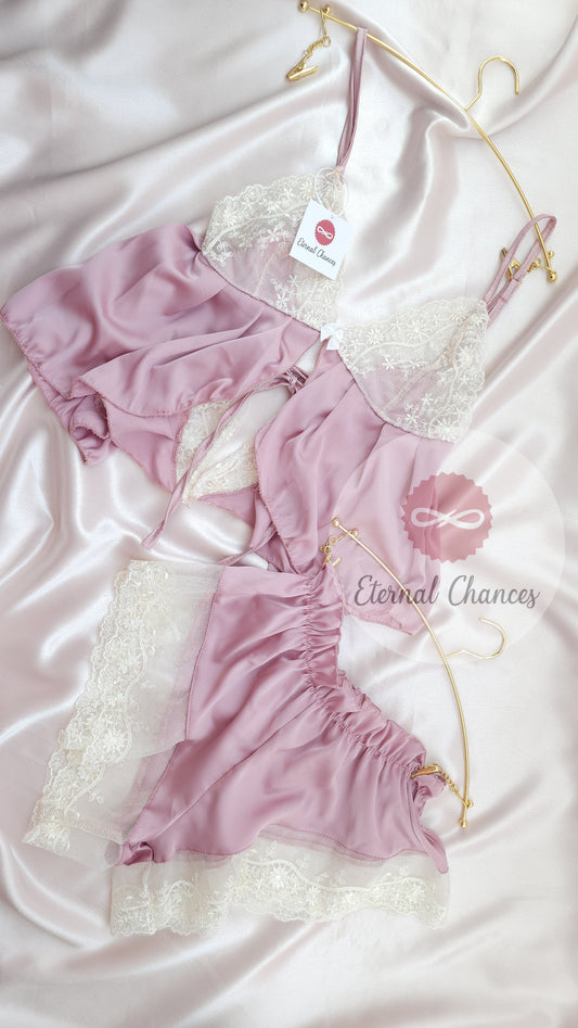 Ensemble vintage satin Taille Small