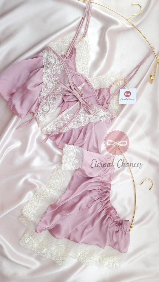 Ensemble vintage satin Taille Small