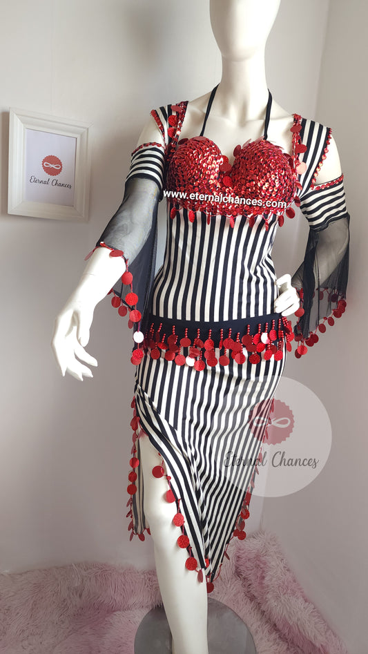 Tenue 3 pièces dance orientale Taille Standard Tissu Élastique