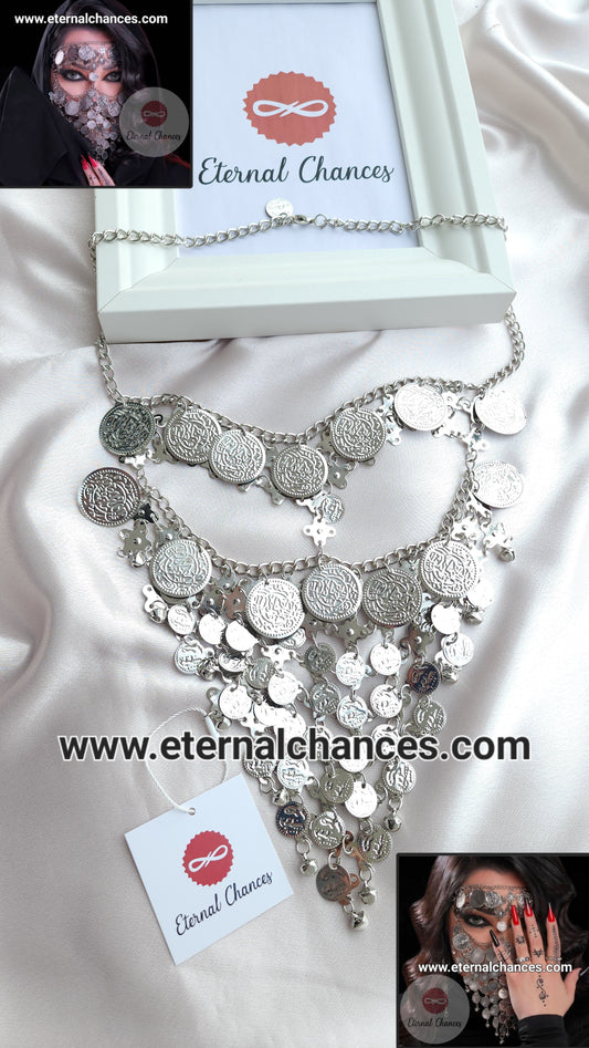 Voile visage métallique pièces de monnaie