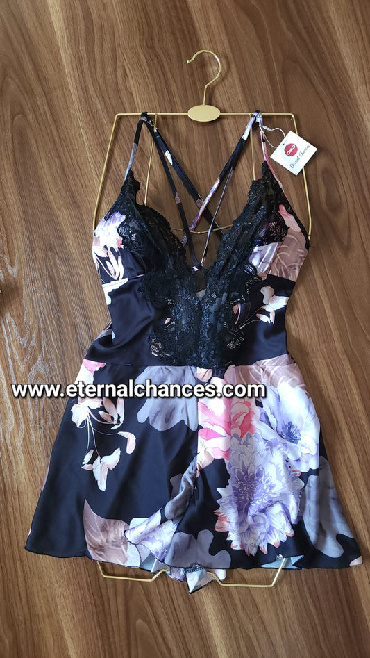 Combinaison en satin et dentelle Taille M - L - XL