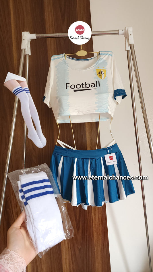 Déguisement 4 pièces pom-pom girl football Taille SM unique élastique