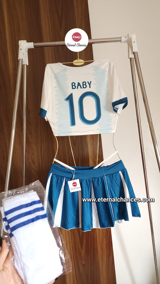 Déguisement 4 pièces pom-pom girl football Taille SM unique élastique