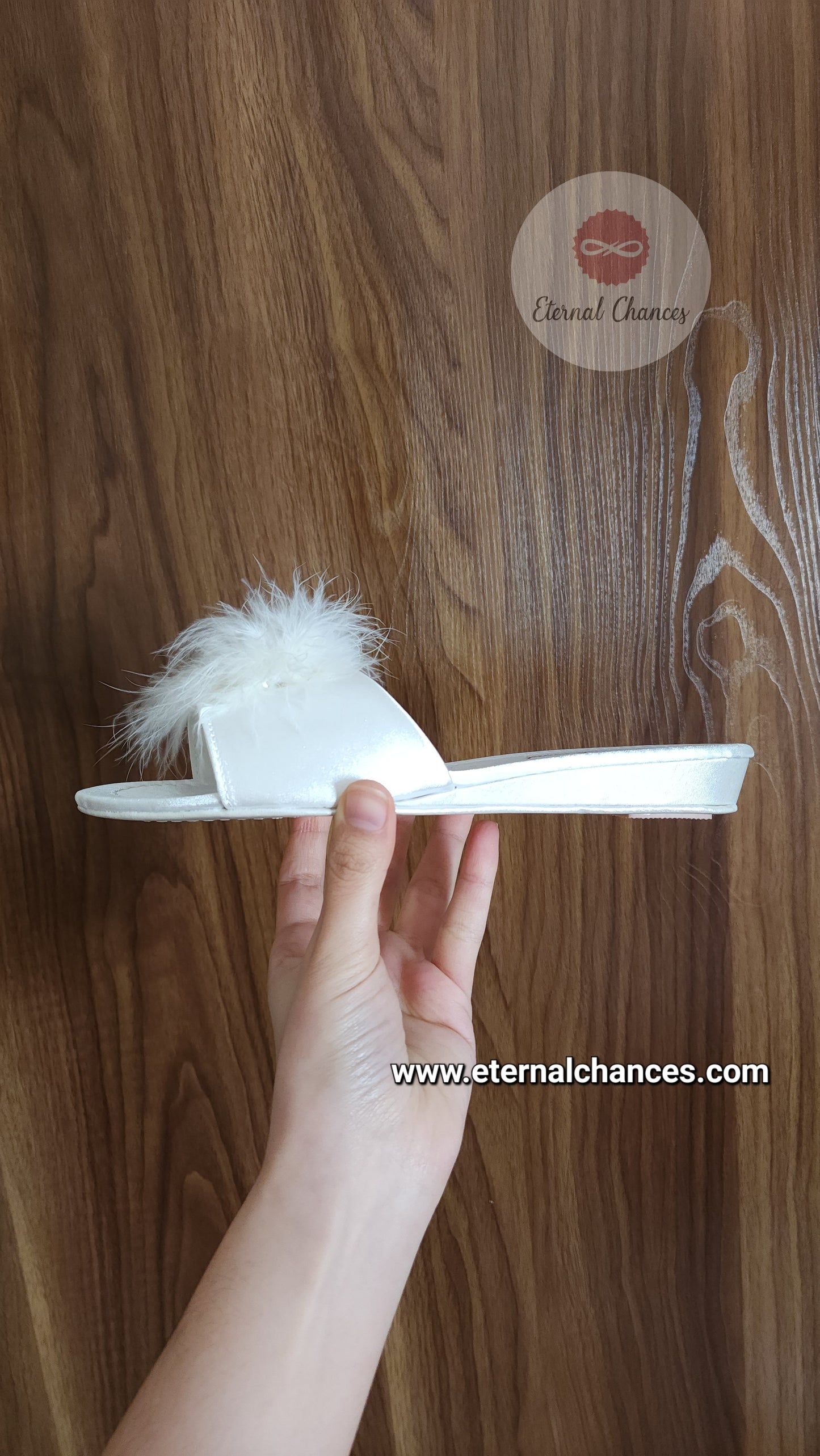 Mules de chambre blanc plat