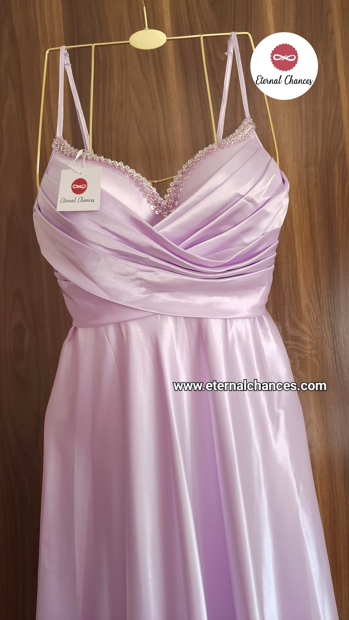 Ensemble long Lilas Déshabillé + Nuisette en Satin & Tulle Brodé – Édition Royale (taille standard)