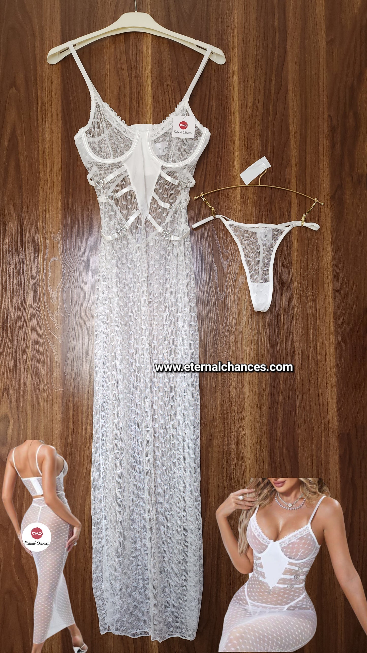 Nuisette + string transparente S M L XL