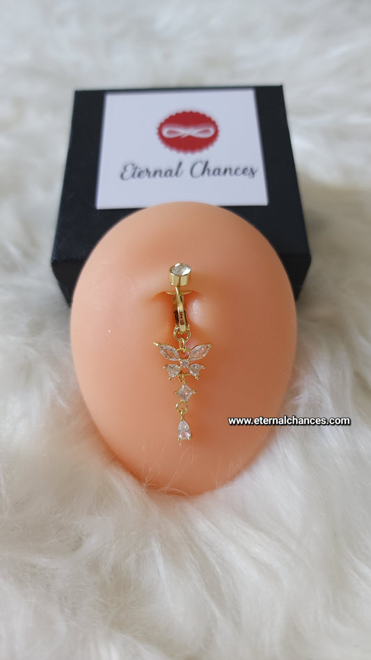 Clip de nombril doré sans piercing أكسسوار السرة ذهبي دون ثقب