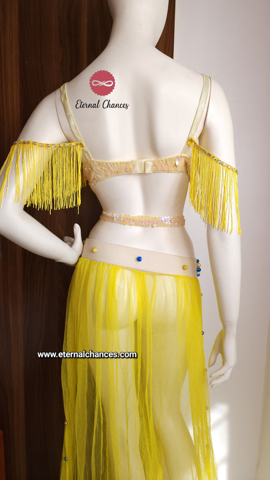 Ensemble professionnel danse orientale haute qualité Taille standard (Bonnet 75/80 B/C)