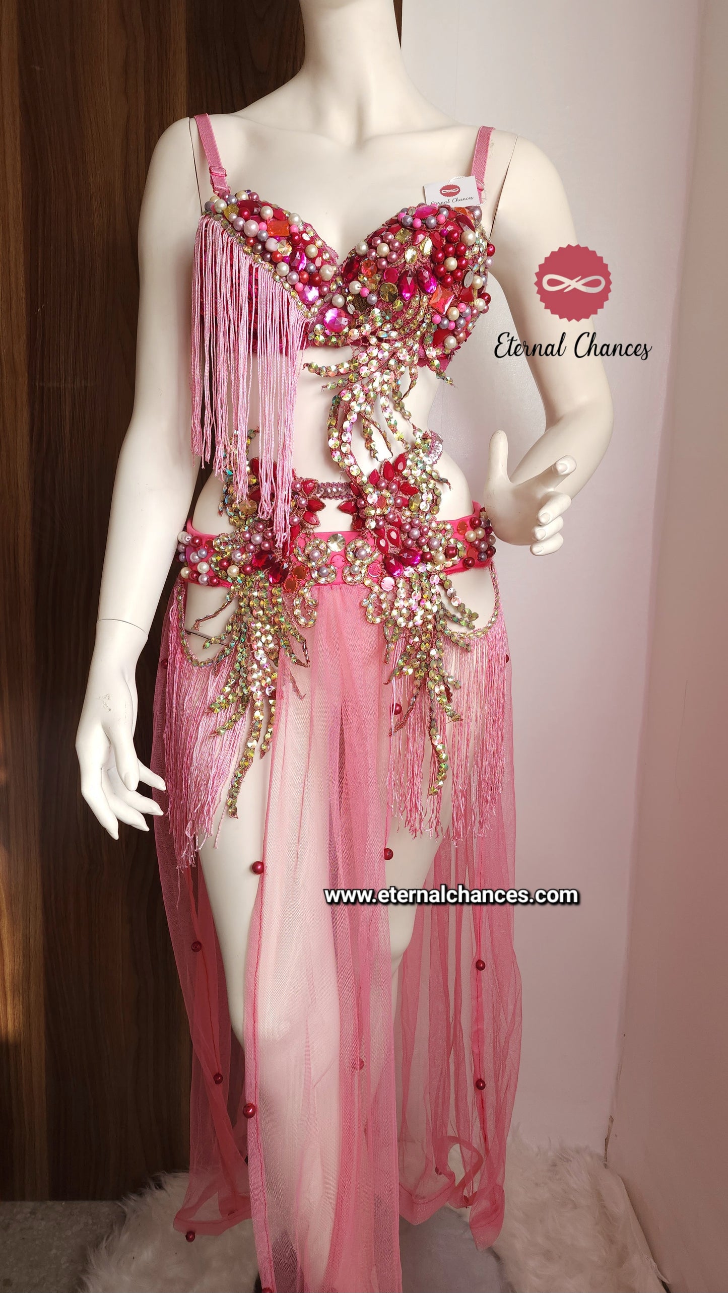 Ensemble professionnel danse orientale haute qualité Taille standard (Bonnet 75/80 B/C)