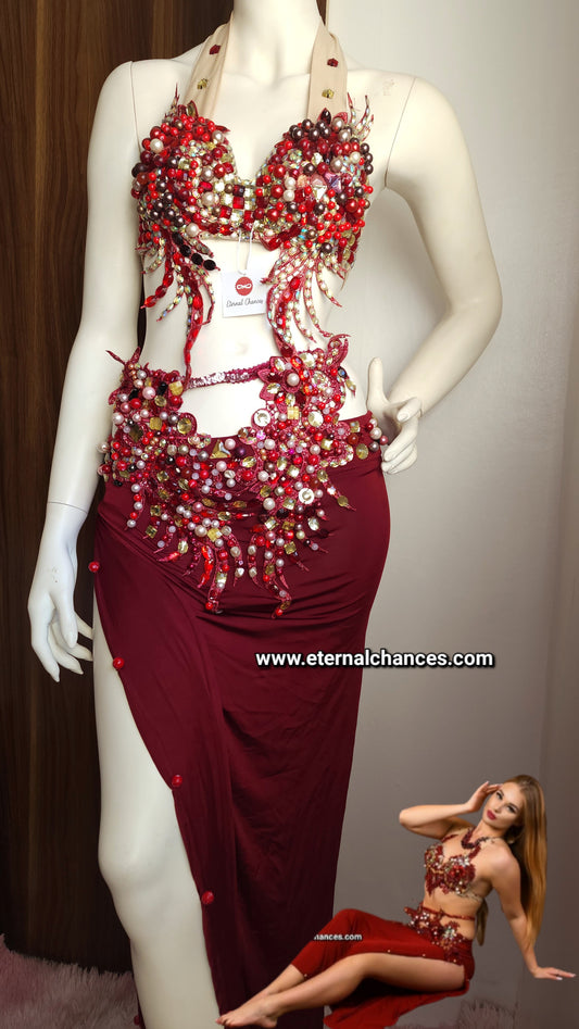 Ensemble professionnel danse orientale haute qualité Taille standard bonnet B/C 75/80