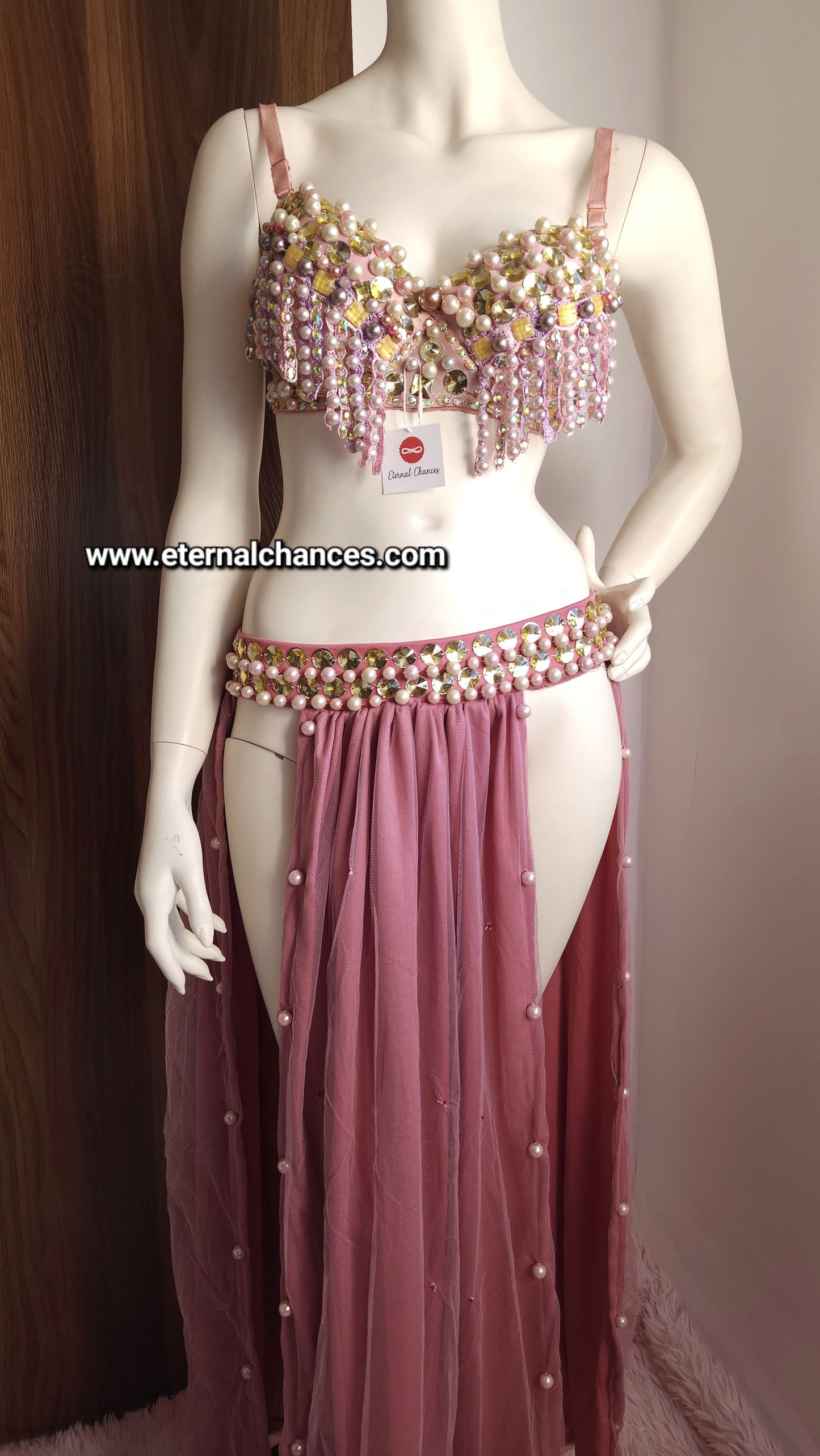 Ensemble professionnel danse orientale haute qualité Taille standard (Bonnet 75/80 B/C)