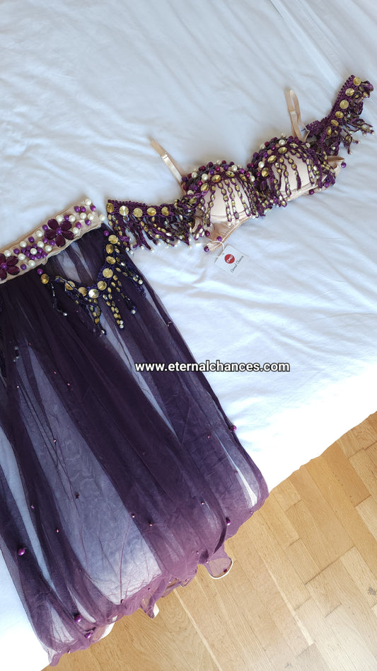 Ensemble professionnel danse orientale haute qualité Taille standard (bonnet 80/85 B/C)