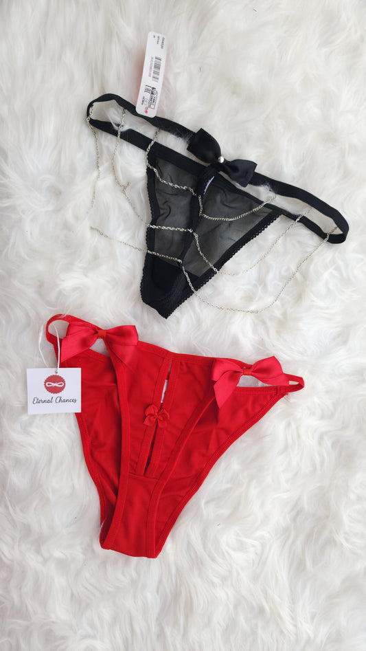 Pack 2pièces taille S M L (string+tanga)