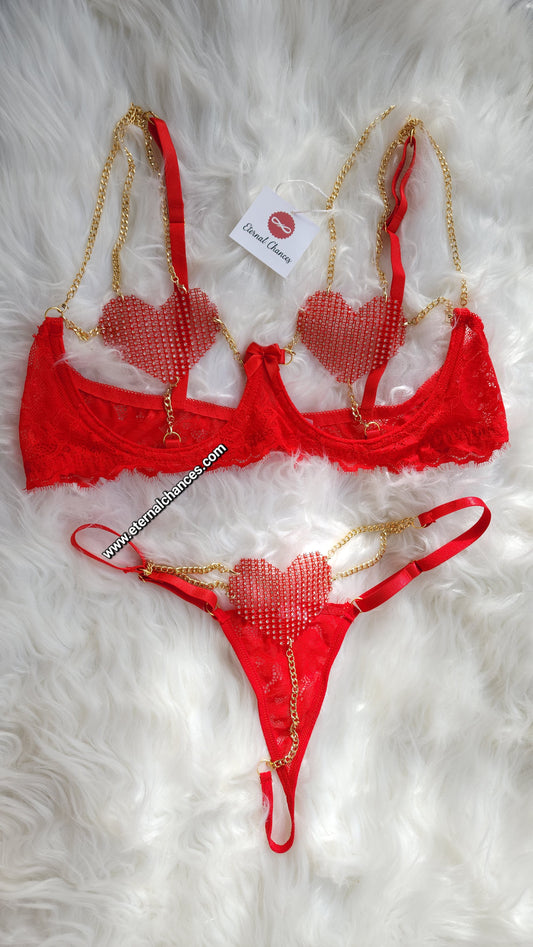 Lingerie ouverte 2 pièces Taille S M L