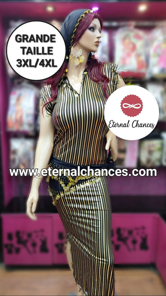 Nancy Grande Taille 3XL/4XL Noir Doré -sans accessoires-