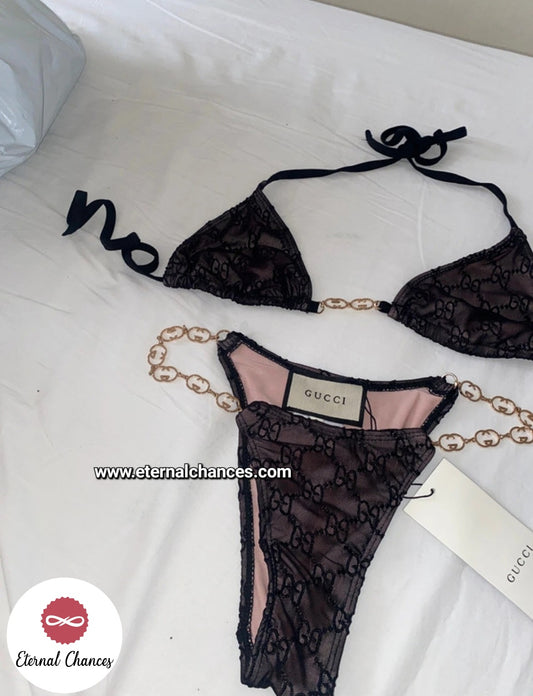 Bikini "GUCCI" a chaine doré (M)
