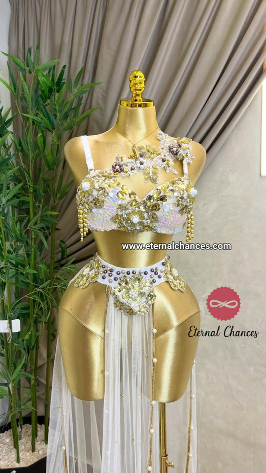 Ensemble professionnel danse orientale haute qualité Taille standard (Bonnet 75/80 B/C)