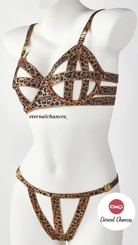 Ensemble Victoria's Secret léopard à Ruban 4 Tailles S.70B / M.75B / L.80B / XL.85B