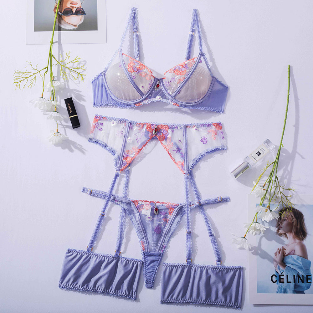 Ensemble jarretelle 3 pièces Tailles S.75B - M.80B - L.85B - XL.90B