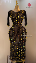 Tenue de danse orientale détaillée Doré taille standard