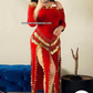 Tenue danse orientale rouge doré taille standard LXL tissu élastique [52XK]