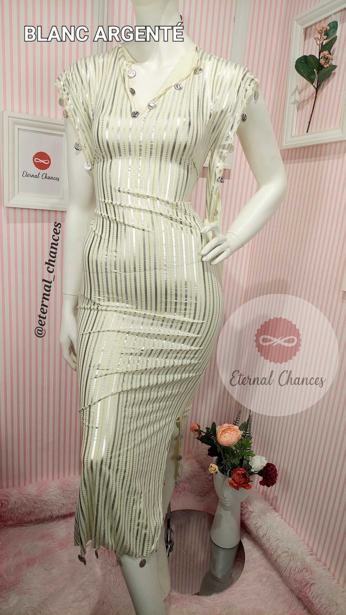 Nancy Blanc Argenté taille standard -sans accessoires-