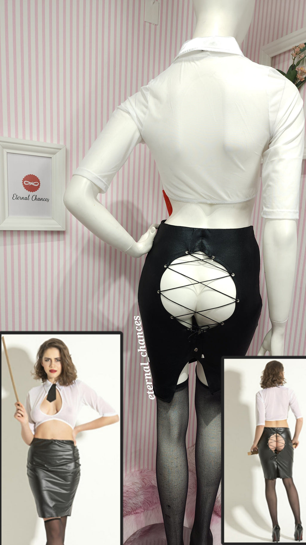 Ensemble déguisement secrétaire 4 pièces taille S - M - L - XL - XXL