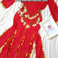 Tenue danse orientale rouge doré taille standard LXL tissu élastique [52XK]