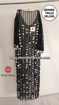Grande taille 2XL/3XL/4XL Tenue de danse orientale détaillée argenté