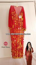 Tenue danse orientale Taille Standard rouge détaillée doré
