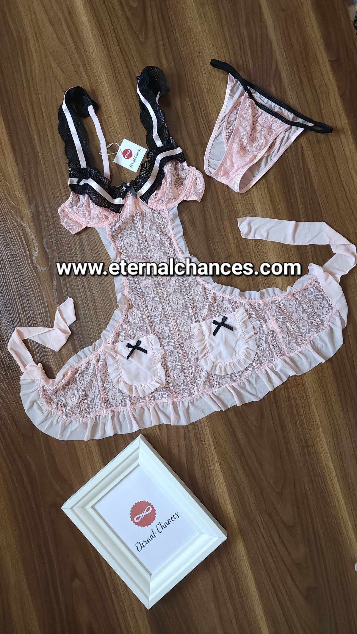 Déguisement serveuse nuisette + culotte Taille M + L