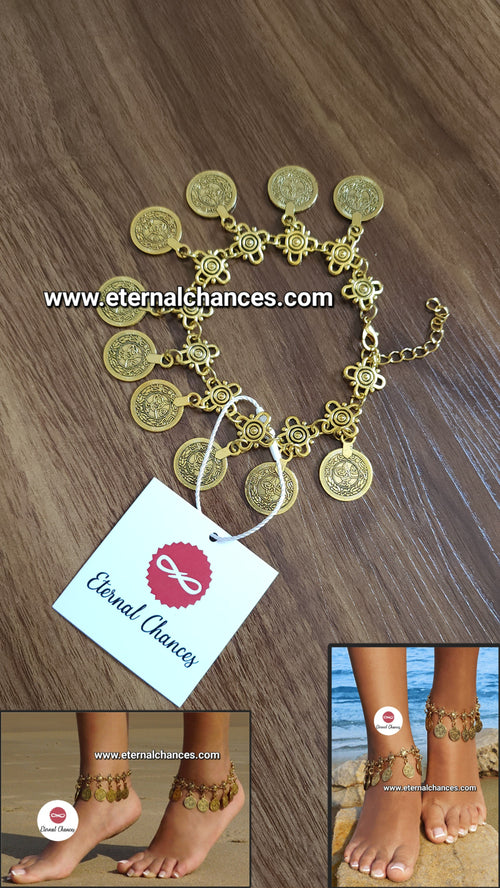 Bracelet de cheville doré (1 pièce)