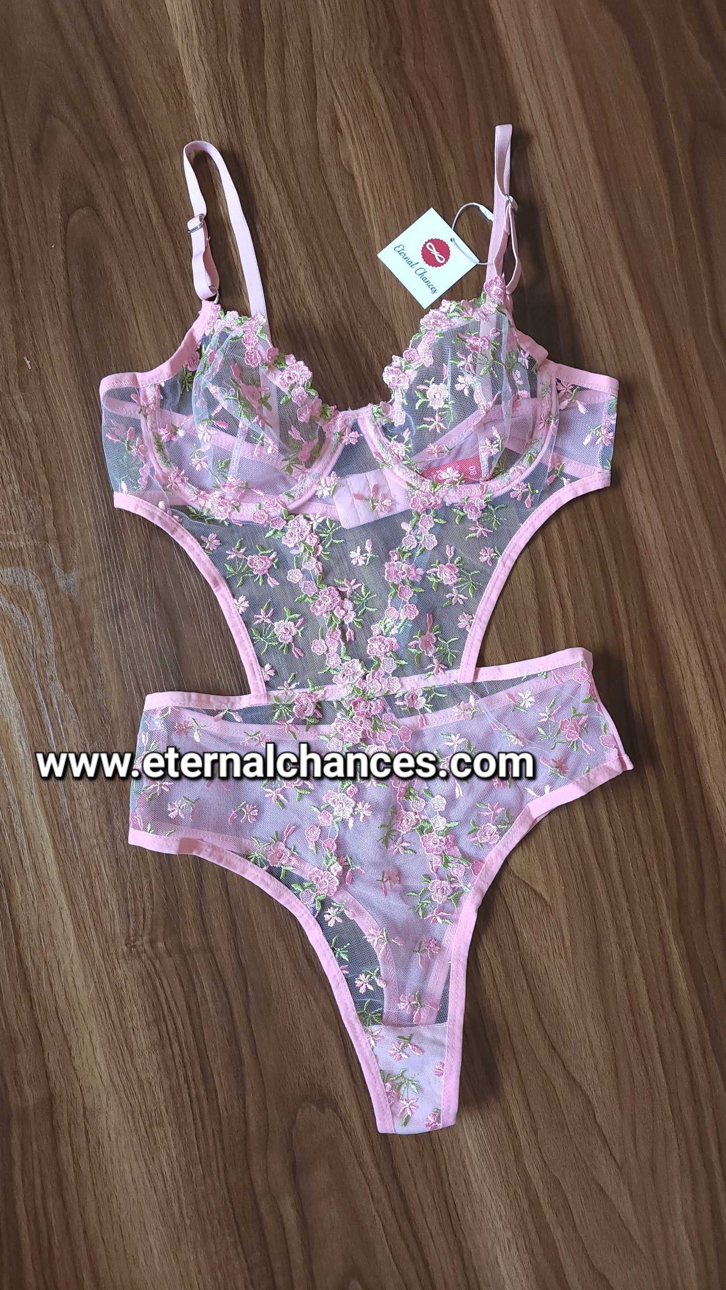 Body-lingerie floral transparent Taille S.75B - M.80B - L.85B - XL.90B