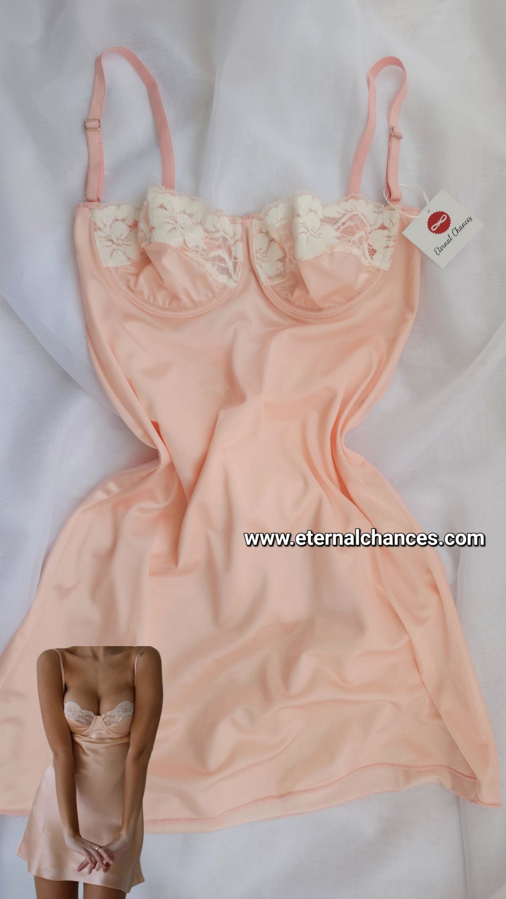 Nuisette style vintage satin S.M.L.XL