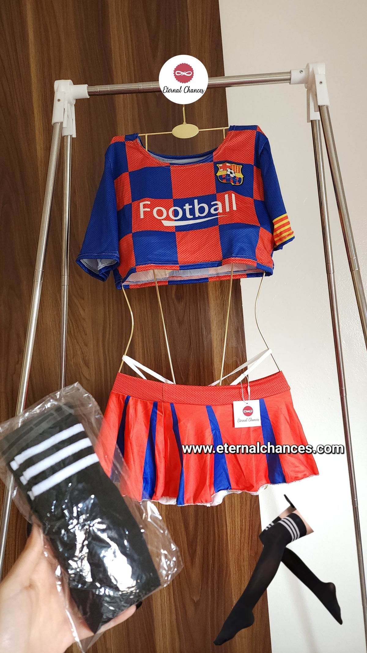 Déguisement 4 pièces pom-pom girl football Taille SM unique élastique