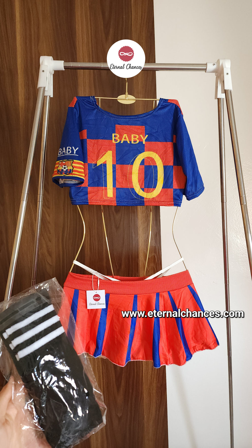 Déguisement 4 pièces pom-pom girl football Taille SM unique élastique