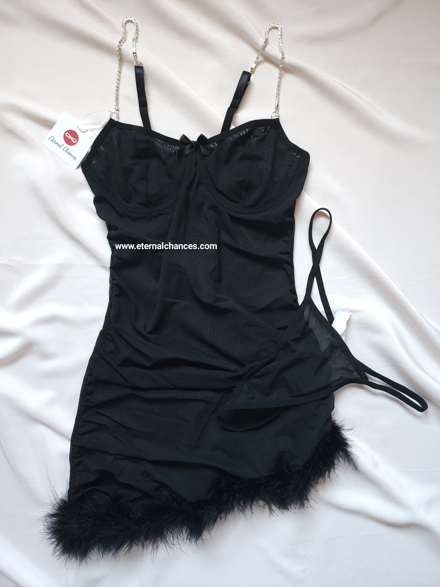 Nuisette transparente avec string Taille S M L XL