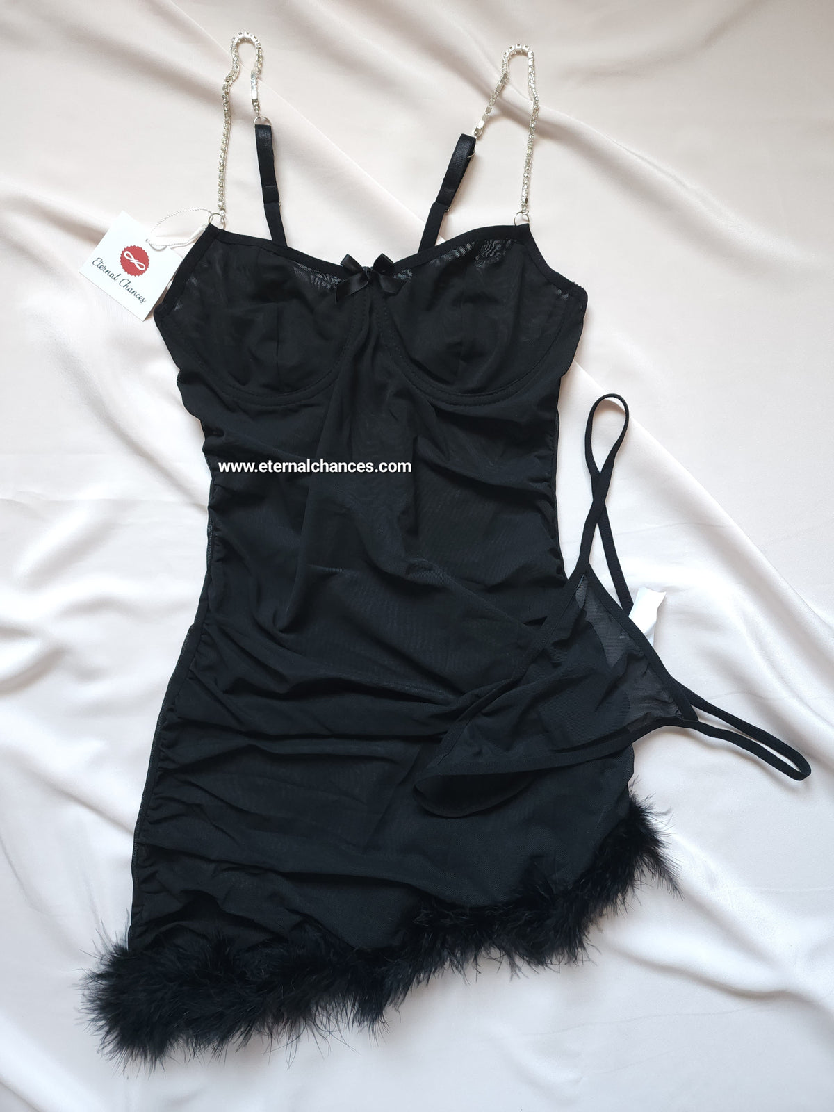 Nuisette transparente avec string Taille S M L XL