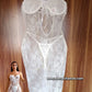 Nuisette dentelle transparente + string Taille S M L XL