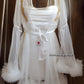 Ensemble Court Mariée Glamour – Satin Blanc & Tulle Transparent Taille unique standard