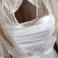 Ensemble Court Mariée Glamour – Satin Blanc & Tulle Transparent Taille unique standard