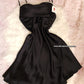 Ensemble Court Mariée Glamour – Satin Noir & Tulle Transparent Taille unique standard