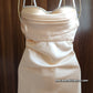 Ensemble Court Mariée Glamour – Satin Beige & Tulle Transparent Taille unique standard