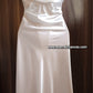 Ensemble Long Mariée Glamour – Satin Blanc & Tulle Transparent Taille unique standard