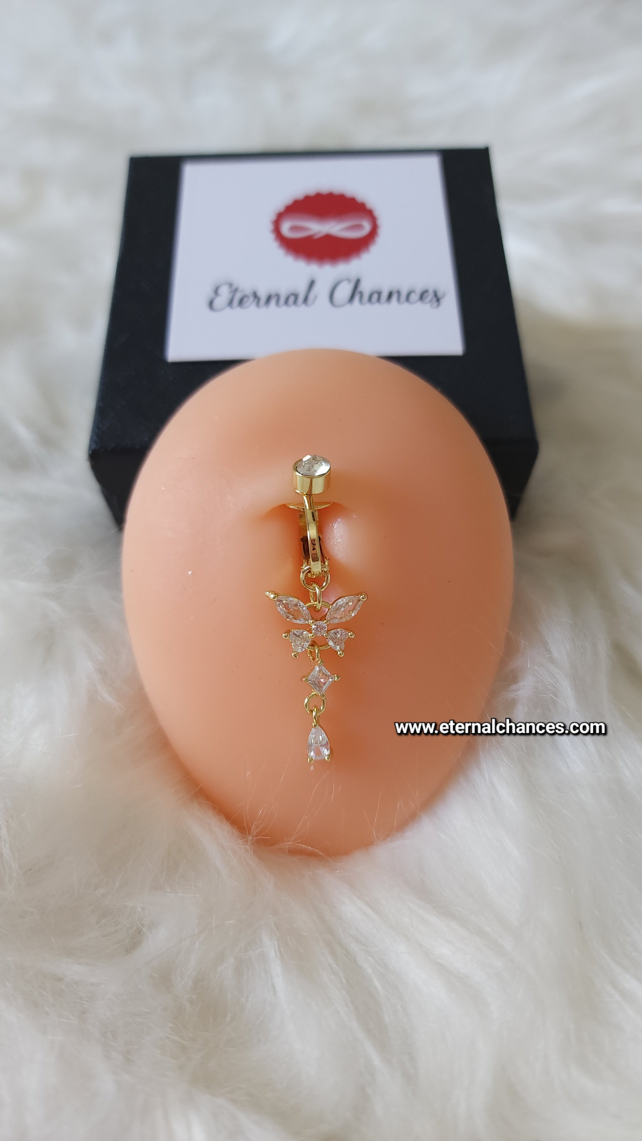 Clip de nombril (faux piercing) doré sans perçage أكسسوار السرة ذهبي دون ثقب