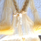 Ensemble Court Mariée nuisette + déshabillé Glamour – Satin Beige & Tulle Transparent Taille unique standard