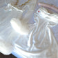 Ensemble Court Mariée nuisette + déshabillé Glamour – Satin Blanc & Tulle Transparent Taille unique standard