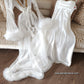 Ensemble Long Mariée nuisette + déshabillé Glamour – Satin Blanc & Tulle Transparent Taille unique standard